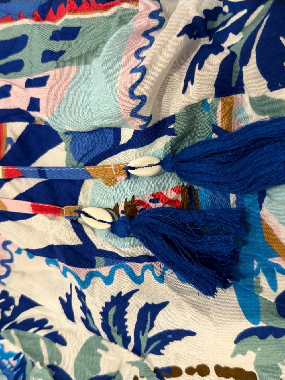 True Destinations Coastal Wide Leg Palazzo Pants Medium Postcard Print Smocked - Picture 11 of 12